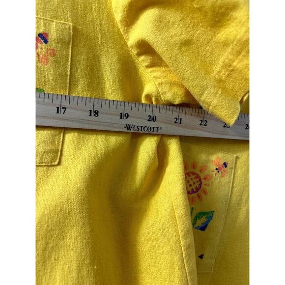 Sag Harbor 2 Piece Outfit Shacket And Tank Dress 10 P Linen Blend Flower Buttons - Picture 8 of 16